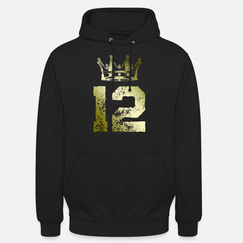 12 Couronne numérique - Sweat-shirt à capuche unisexe - noir