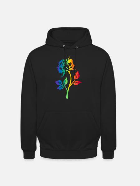 RAINBOW ROSE - Unisex Hoodie - black