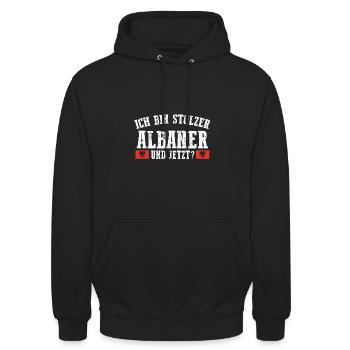 Albanians Albanian Albania - Unisex Hoodie - black - Front - Alina (178cm) & Michal (187cm)