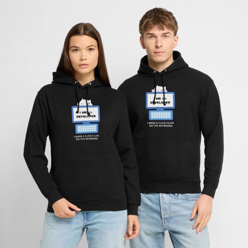 I am a developer - I make a click click Unisex Hoodie