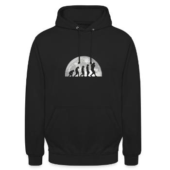 Baseballspieler Evolution Baseball - Unisex Hoodie - Schwarz - Vorne - Alina (178cm) & Michal (187cm)