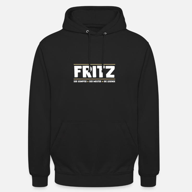 Fritz - Sweat-shirt à capuche unisexe - noir