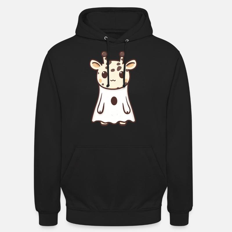 Giraffe Halloween Comic Ghost - Unisex Hoodie - black