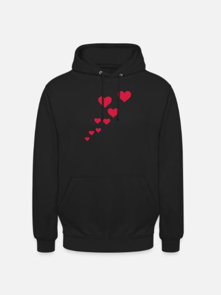 love hearts - Unisex Hoodie - black