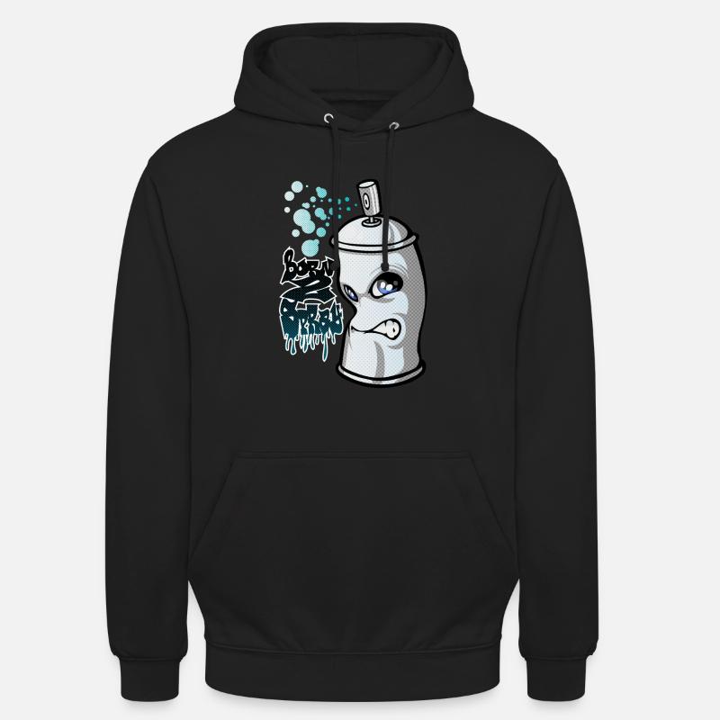 Spray and graffiti - Sweat-shirt à capuche unisexe - noir