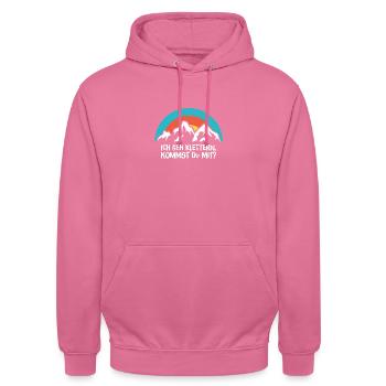 Klettern Sportklettern Felsklettern Geschenkidee - Unisex Hoodie - Pink - Vorne - Alina (178cm) & Michal (187cm)