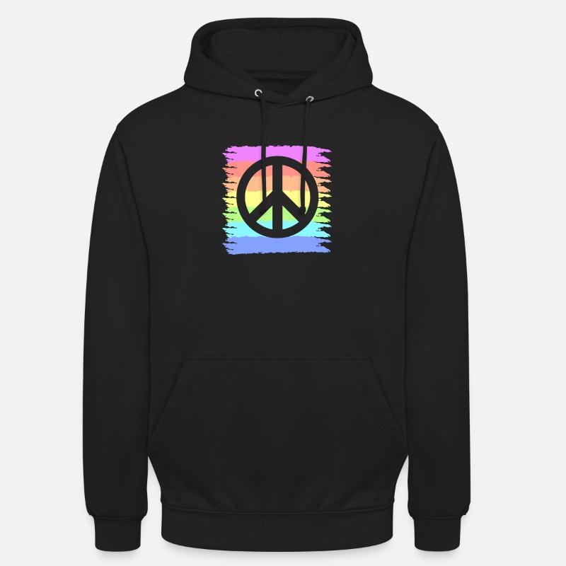 Hippie | Fredstegn Hippier elsker gaveideer - Hættetrøje unisex - sort