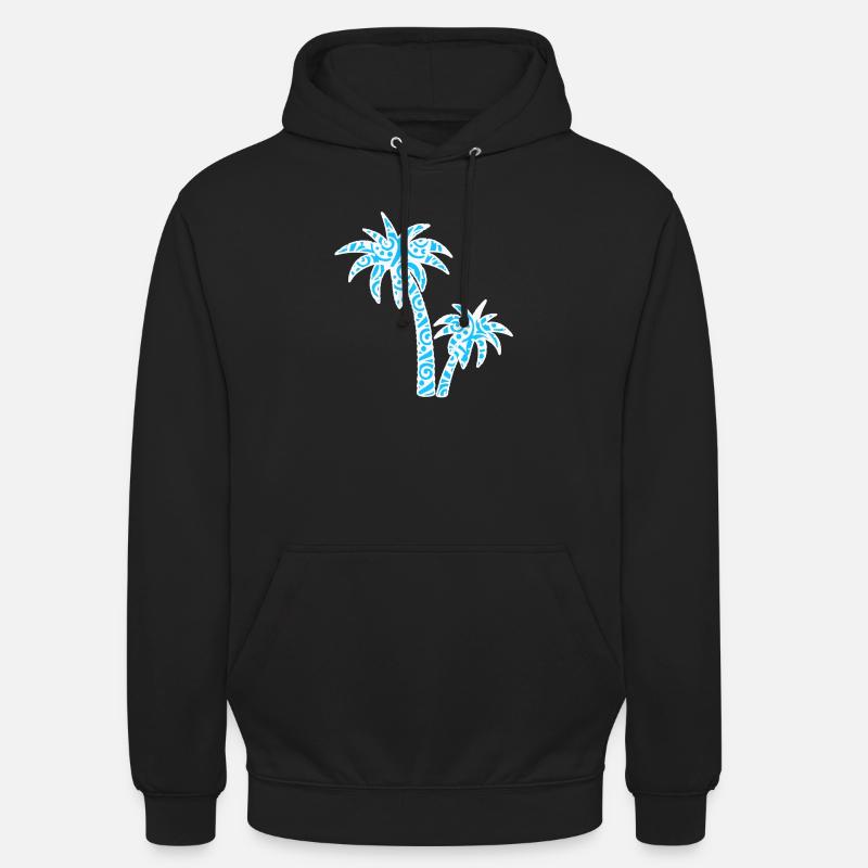 Tropic Wave Abstract Palm Design - Sweat-shirt à capuche unisexe - noir