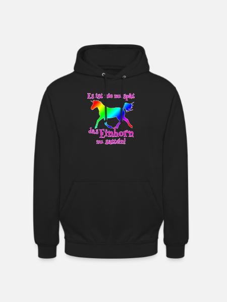 Einhorn satteln - Unisex Hoodie - Schwarz