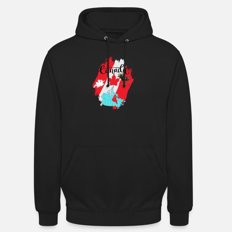 Canada, feuille d’érable. - Sweat-shirt à capuche unisexe - noir
