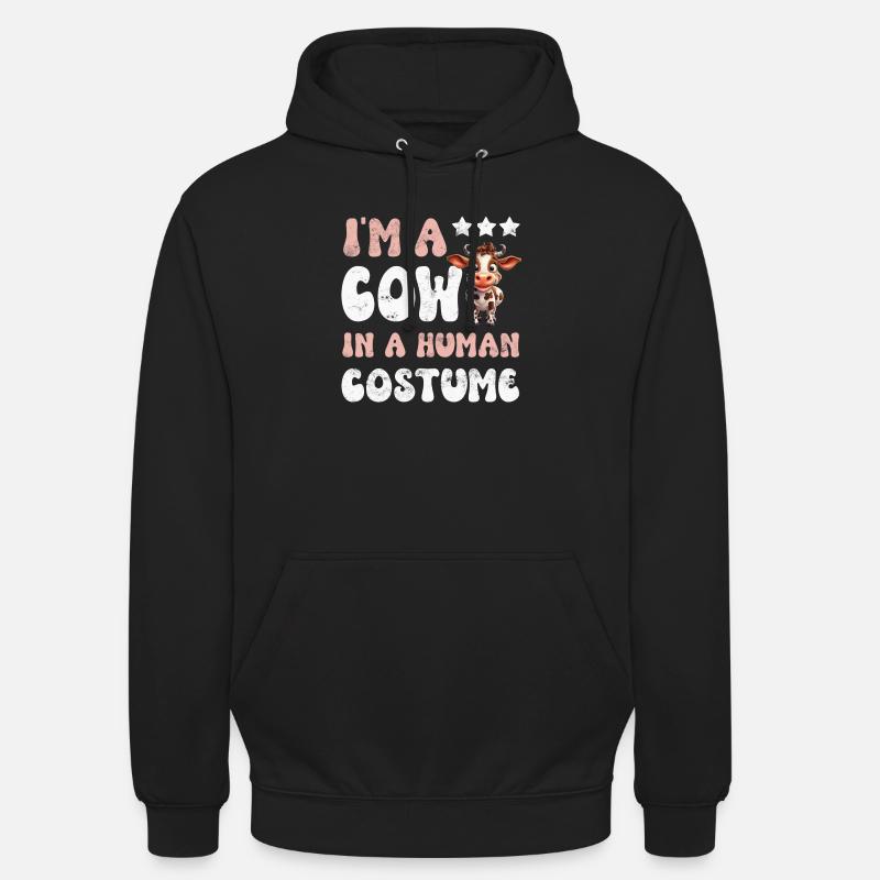 Vaches - Sweat-shirt à capuche unisexe - noir