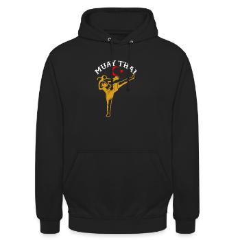 Muay Thai türkiye gold - Unisex Hoodie - Schwarz - Vorne - Alina (178cm) & Michal (187cm)