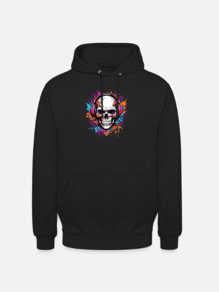 Bunter Totenkopf - Unisex Hoodie - Schwarz