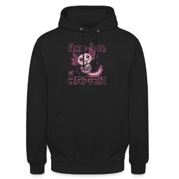 Axolotl eating ramen - Unisex Hoodie - black - Front - Alina (178cm) & Michal (187cm)