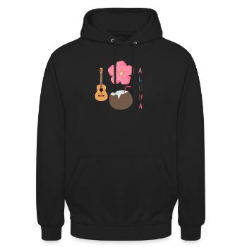Hawaiian Harmony Designe - Sweat-shirt à capuche unisexe - noir - Devant - Alina (178cm) & Michal (187cm)