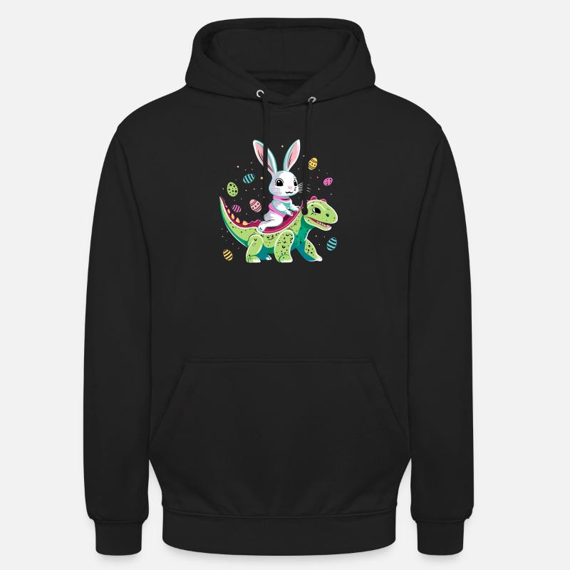 Lapin de Pâques Rides Dinosaure - Sweat-shirt à capuche unisexe - noir