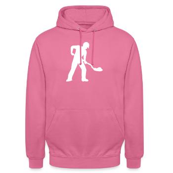 Chantier de construction - Sweat-shirt à capuche unisexe - rose - Devant - Alina (178cm) & Michal (187cm)