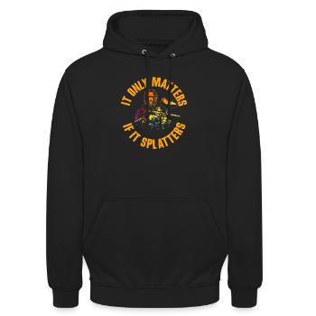 It Only Matters If It Splatters Paintball Tactical - Unisex Hoodie - Schwarz - Vorne - Alina (178cm) & Michal (187cm)