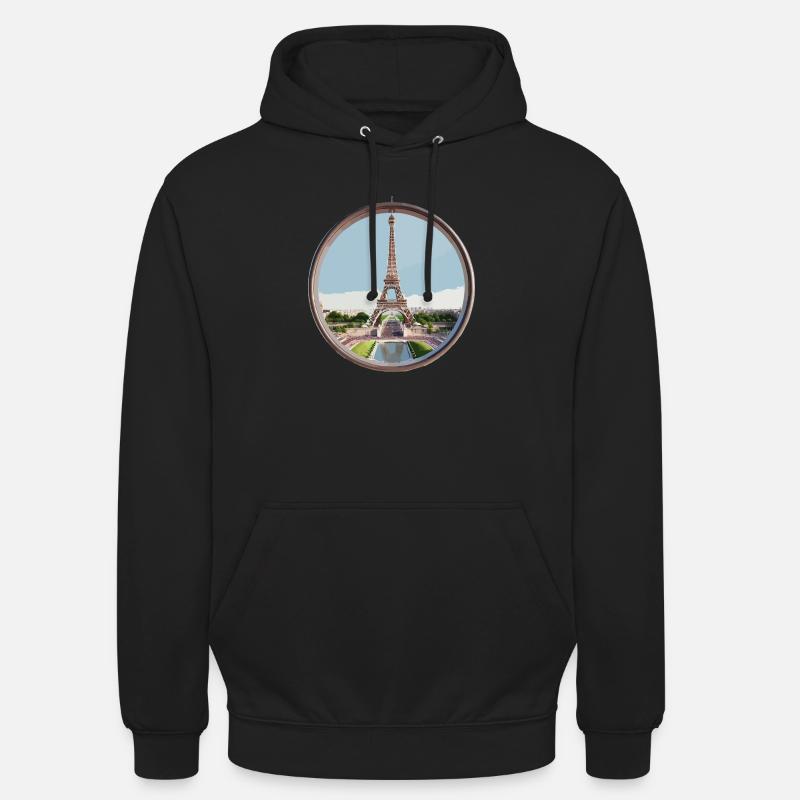 Tour Eiffel - Sweat-shirt à capuche unisexe - noir