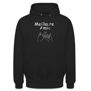 Bester Freund Herz und Hand - Unisex Hoodie - Schwarz - Vorne - Alina (178cm) & Michal (187cm)