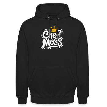 Chefmoss mit Krone – Cooles Chefin Design - Unisex Hoodie - Schwarz - Vorne - Alina (178cm) & Michal (187cm)