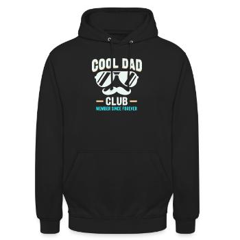 Cool Dad Club, Lustiges Vatertag Papa Hoodie - Unisex Hoodie - Schwarz - Vorne - Alina (178cm) & Michal (187cm)