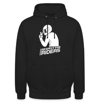 Respect for Riders - Unisex Hoodie - Schwarz - Vorne - Alina (178cm) & Michal (187cm)
