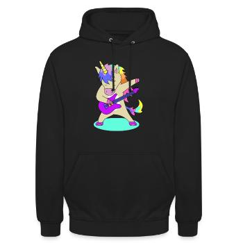 Licorne avec guitare | photos drôles, concert - Sweat-shirt à capuche unisexe - noir - Devant - Alina (178cm) & Michal (187cm)