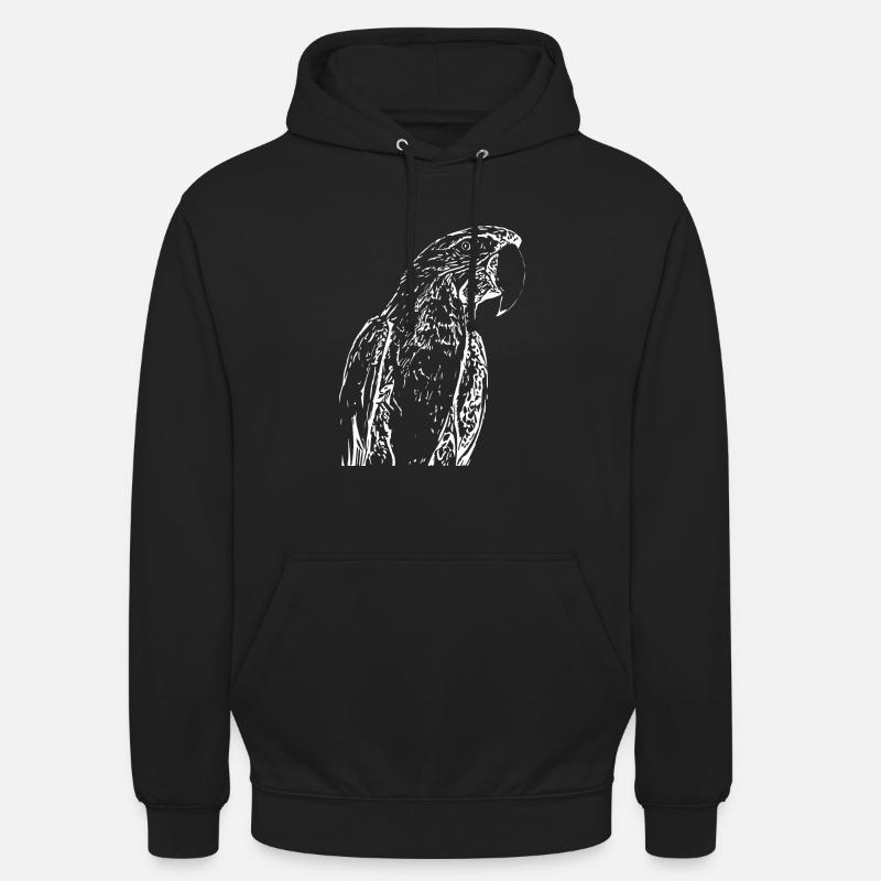 Perroquets Oiseau Blanc - Sweat-shirt à capuche unisexe - noir