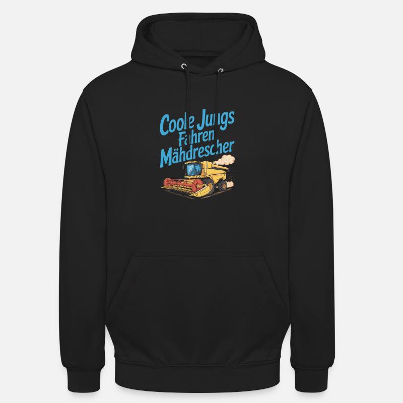 Cool guys conduisant une moissonneuse-batteuse - Sweat-shirt à capuche unisexe - noir
