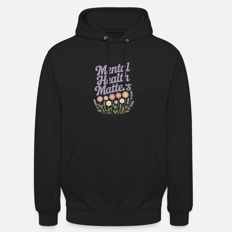 Psykisk helse er viktig - Unisex-hettegenser - svart