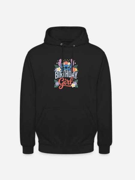 Fille d’anniversaire axolotl - Sweat-shirt à capuche unisexe - noir