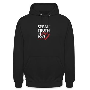 Verset biblique disant idée cadeau idée église amour cool - Sweat-shirt à capuche unisexe - noir - Devant - Alina (178cm) & Michal (187cm)