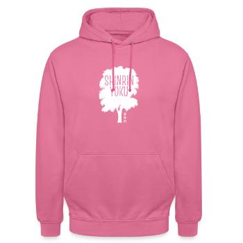 Shinrin yoku - Waldbaden - Waldmeditation - Unisex Hoodie - Pink - Vorne - Alina (178cm) & Michal (187cm)