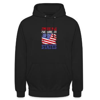 Ich kann nicht in die Vereinigten Staaten gehen - Unisex Hoodie - Schwarz - Vorne - Alina (178cm) & Michal (187cm)