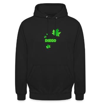Geschenk für Diego - Unisex Hoodie - Schwarz - Vorne - Alina (178cm) & Michal (187cm)