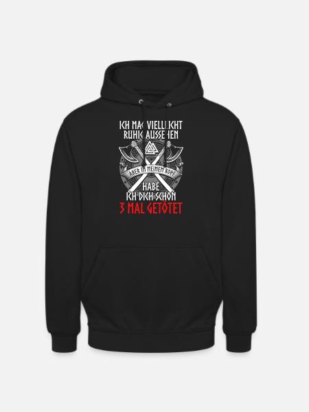 Wikinger - 3 Mal - Unisex Hoodie - Schwarz