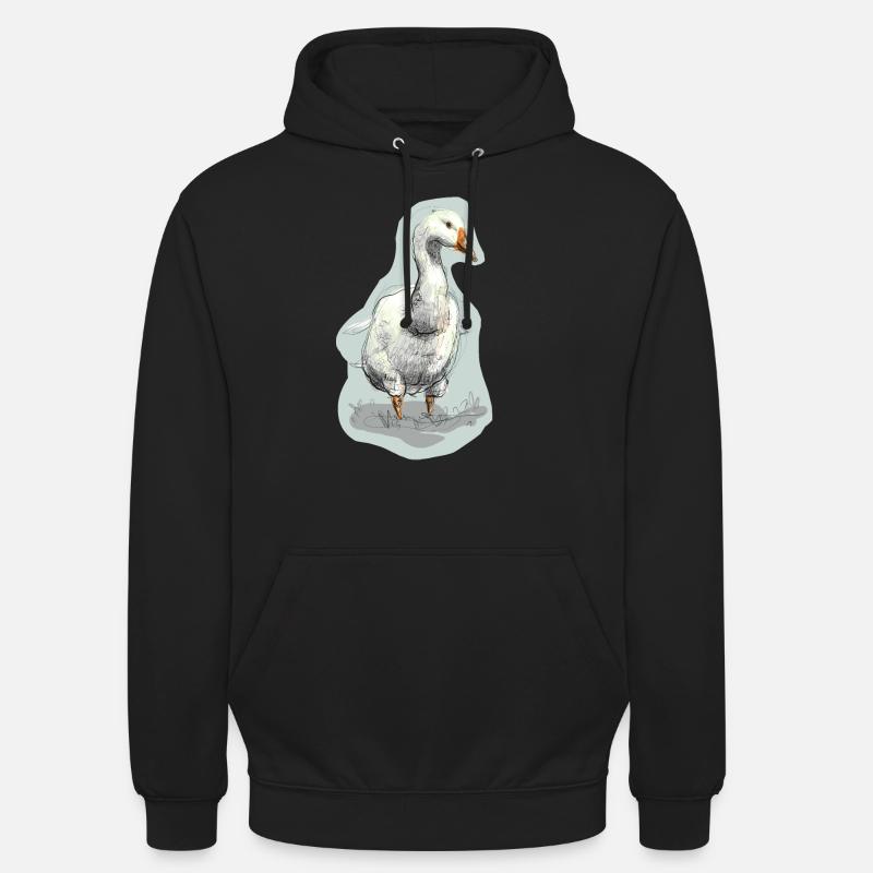 Illustration de l’oie - Sweat-shirt à capuche unisexe - noir