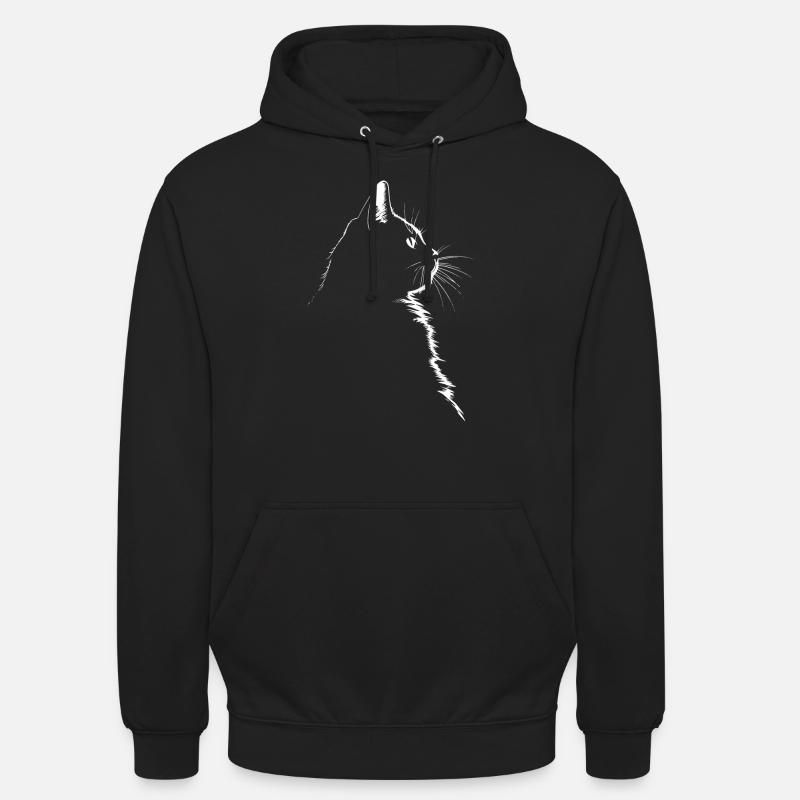 Chat, Motif De Chat - Sweat-shirt à capuche unisexe - noir