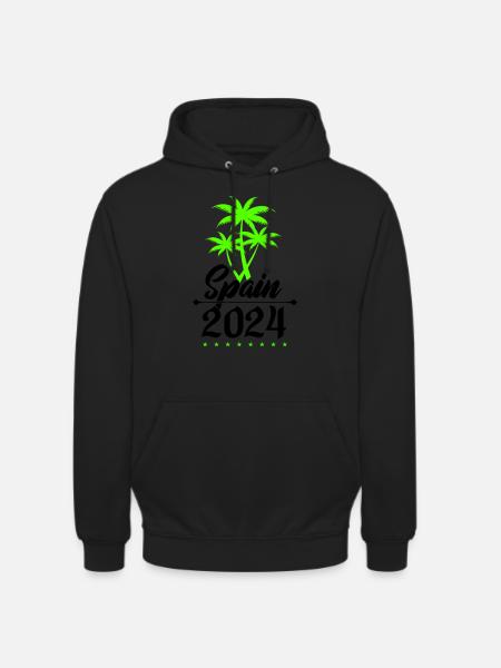 Spain 2024 Palm Trees - Unisex Hoodie - black