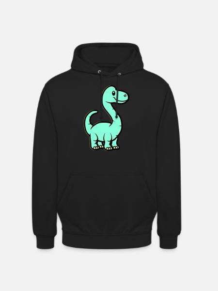 Dinosaur Brontosaurus Comic - Unisex Hoodie - black