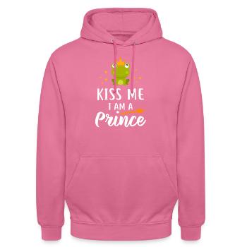 Embrasse-moi, je suis un prince - Sweat-shirt à capuche unisexe - rose - Devant - Alina (178cm) & Michal (187cm)