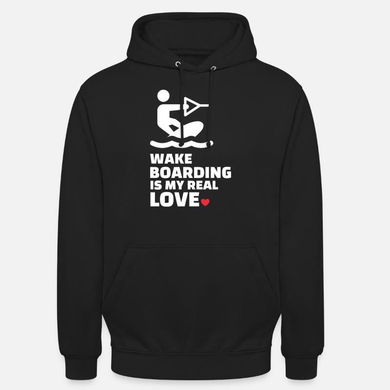J’adore le wakeboard - Sweat-shirt à capuche unisexe - noir