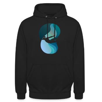 Schwimmen Taucherbrille Apnoe - Unisex Hoodie - Schwarz - Vorne - Alina (178cm) & Michal (187cm)