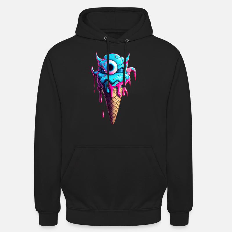 Monster der Eiswaffel - Unisex Hoodie - Schwarz