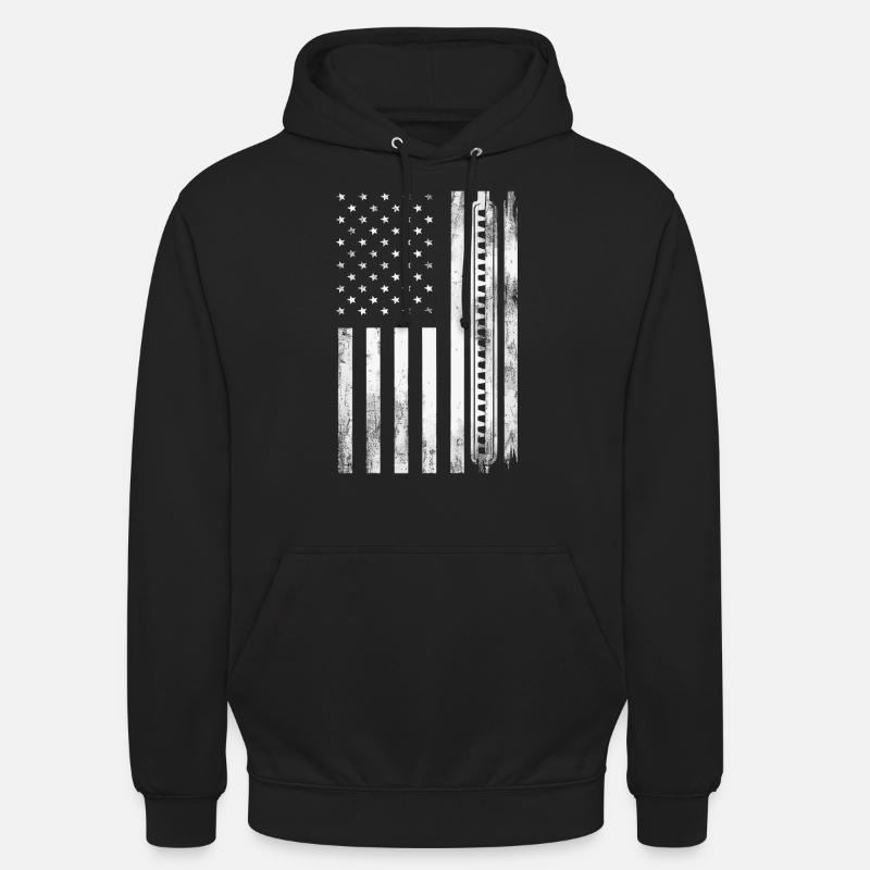 Harmonica Playing Gift - Unisex Hoodie - black