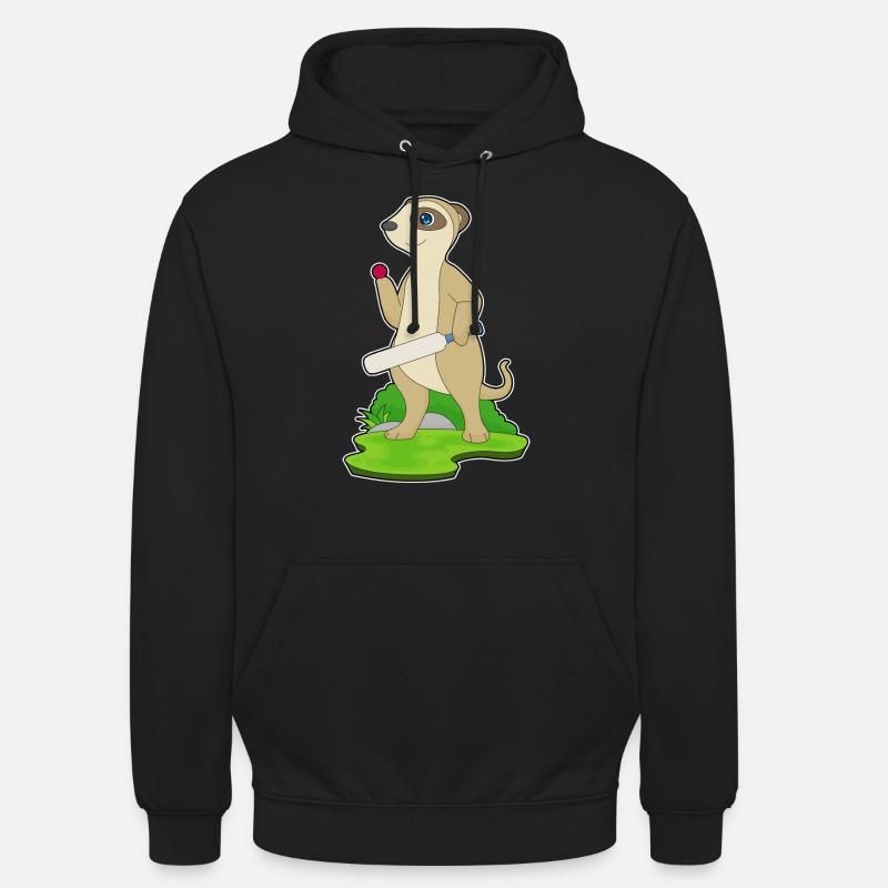 Suricate Cricket Battes de cricket - Sweat-shirt à capuche unisexe - noir