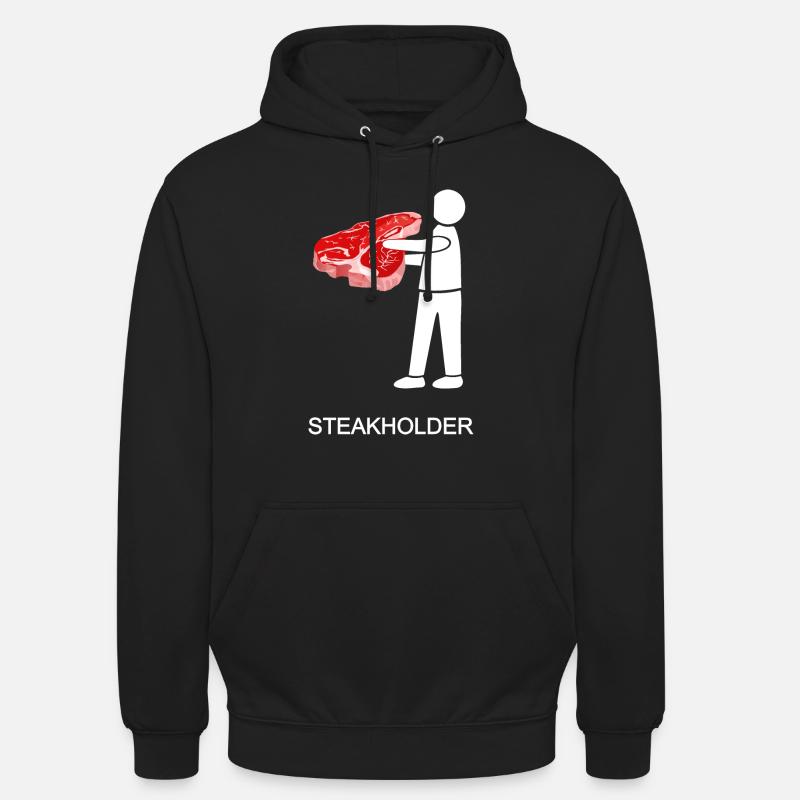 stakeholder, Steakholder, Steak, Fleisch, T-Bone - Unisex Hoodie - Schwarz