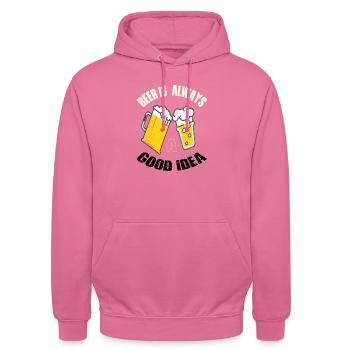 Bier Bierglas Biertrinker Kneipe Pinte - Unisex Hoodie - Pink - Vorne - Alina (178cm) & Michal (187cm)