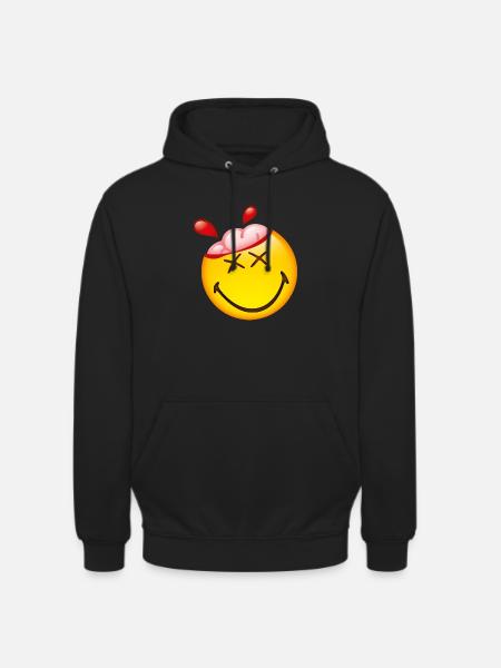 Smiley Glossy Happy Brain - Unisex Hoodie - black